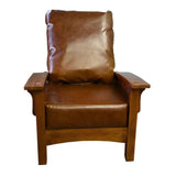 Craftsman / Mission Morris Arm Chair and Ottoman Set - Chestnut