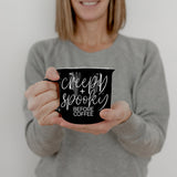 Creepy Spooky Black Ceramic Mug 14.5oz Halloween Coffee Cup For Gothic Morning Vibes